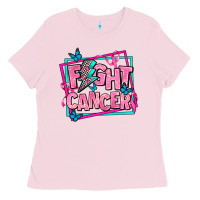 Bubblegum Pink fight cancer Ladies Tee - AdoDesignShop