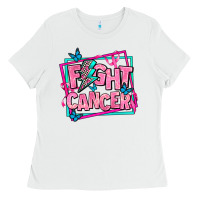 White fight cancer Ladies Tee - AdoDesignShop