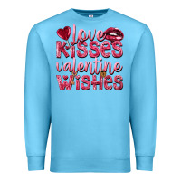 Ocean Blue Love kisses Valentine wishes Valentine's Day Premium Sweatshirt - HowdyJamesFarm