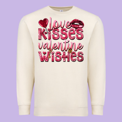 Love Kisses Valentine Wishes Valentine's Day Premium Sweatshirt Designed By Howdyjamesfarm