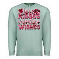 Seafoam Love kisses Valentine wishes Valentine's Day Premium Sweatshirt - HowdyJamesFarm
