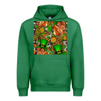 Emerald st patricks  cow with candy Urban Hoodie - FaDigitalArtStudio