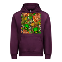 Mauve Wine st patricks  cow with candy Urban Hoodie - FaDigitalArtStudio