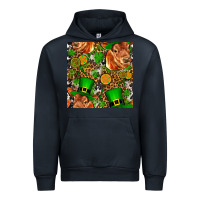 Navy st patricks  cow with candy Urban Hoodie - FaDigitalArtStudio