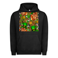Pigment Black st patricks  cow with candy Urban Hoodie - FaDigitalArtStudio