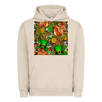 Pigment French Oak st patricks  cow with candy Urban Hoodie - FaDigitalArtStudio
