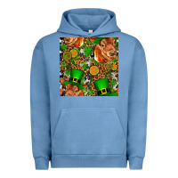 Pigment Pebble Blue st patricks  cow with candy Urban Hoodie - FaDigitalArtStudio