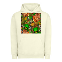 Pigment Pistachio st patricks  cow with candy Urban Hoodie - FaDigitalArtStudio