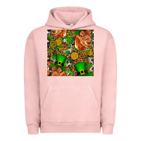 Pigment Salmon st patricks  cow with candy Urban Hoodie - FaDigitalArtStudio