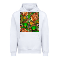 White st patricks  cow with candy Urban Hoodie - FaDigitalArtStudio