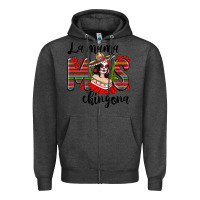 Charcoal Heather La Mama Mos Chingona Zipper Hoodie - texasbilliewilder