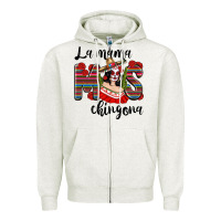 Oatmeal Heather La Mama Mos Chingona Zipper Hoodie - texasbilliewilder