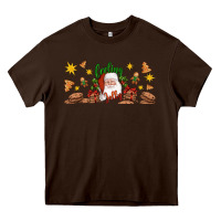 Chocolate Brown Christmas feeling jolly santa Heavy Core Tee - Artiststas