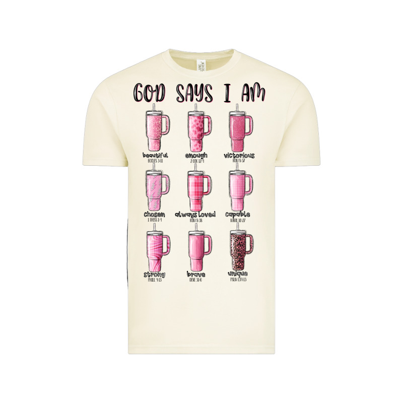 God Says I Am Bible Verse Stanley Vintage Tee by MaliasSmallBusiness | Teevron