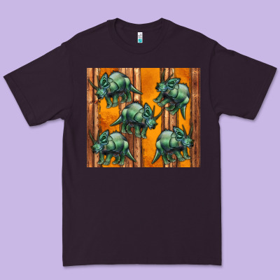 Dinosaur Triceratops Premium Tee Designed By Artiststas