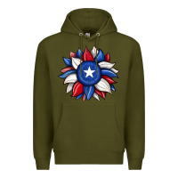 Army Green sunflower texas flag 2 Premium Hoodie - JahusDesignShop