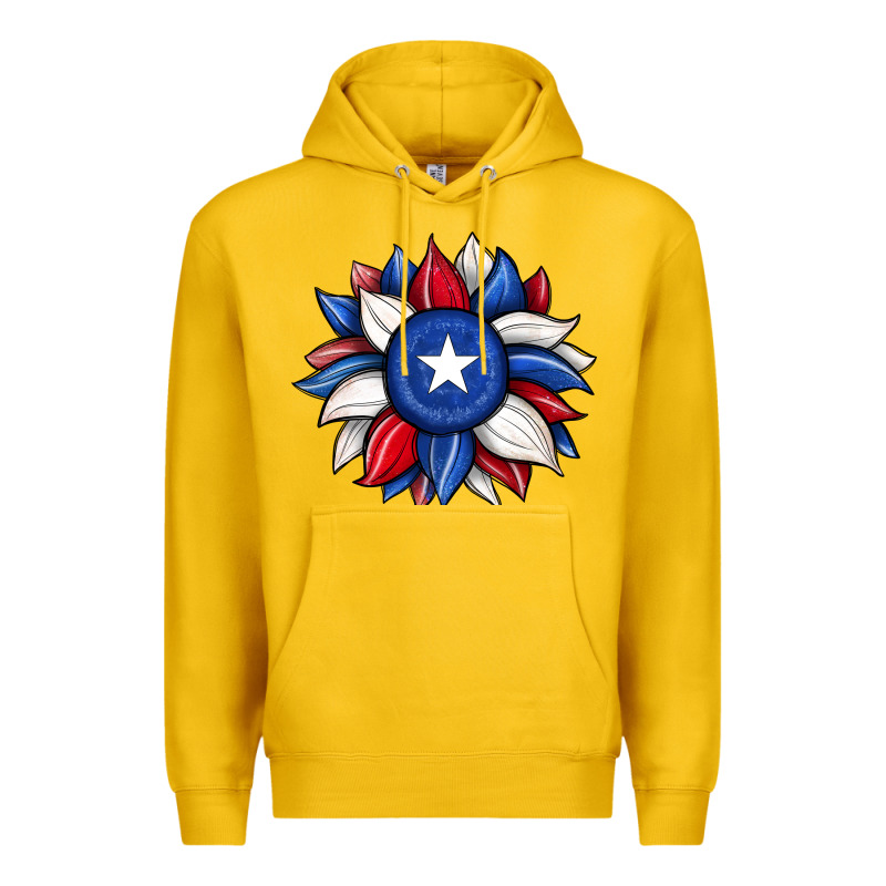 Sunflower Texas Flag 2 Premium Hoodie by JahusDesignShop | Teevron