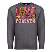 Charcoal Heather Love you forever Valentine's Day Premium Sweatshirt - HowdyJamesFarm
