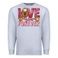 Heather Grey Love you forever Valentine's Day Premium Sweatshirt - HowdyJamesFarm
