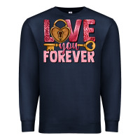 Navy Love you forever Valentine's Day Premium Sweatshirt - HowdyJamesFarm