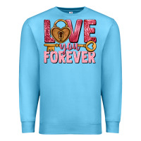 Ocean Blue Love you forever Valentine's Day Premium Sweatshirt - HowdyJamesFarm