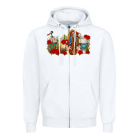 White Lady of Guadalupe Coffee Cups Zipper Hoodie - texasbilliewilder