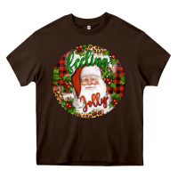 Chocolate Brown Christmas feeling jolly santa Heavy Core Tee - Artiststas