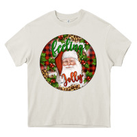 Cream Christmas feeling jolly santa Heavy Core Tee - Artiststas