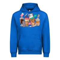 Cobalt Nurse Coffee Cups Urban Hoodie - FaDigitalArtStudio