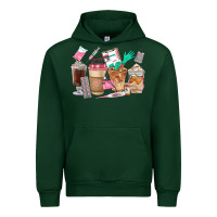 Forest Green Nurse Coffee Cups Urban Hoodie - FaDigitalArtStudio