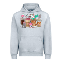 Heather Grey Nurse Coffee Cups Urban Hoodie - FaDigitalArtStudio