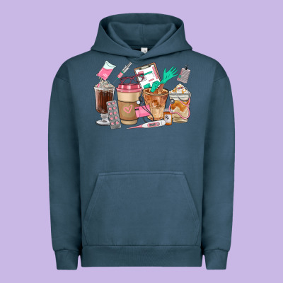 Nurse Coffee Cups Urban Hoodie Designed By Fadigitalartstudio