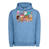 Pigment Pebble Blue Nurse Coffee Cups Urban Hoodie - FaDigitalArtStudio