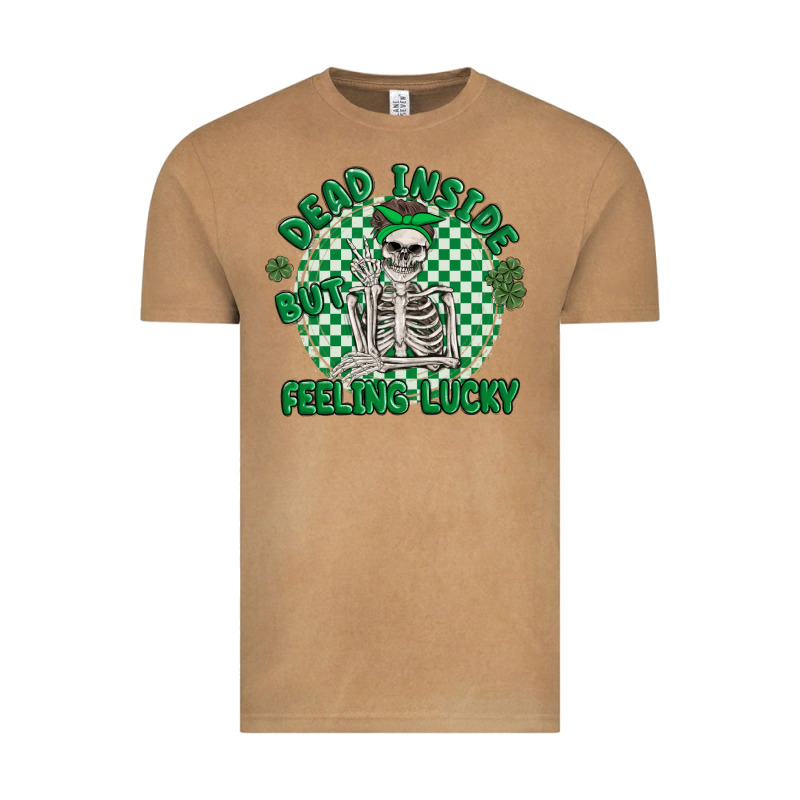 Dead Inside But Feeling Lucky Vintage Tee by MaliasSmallBusiness | Teevron