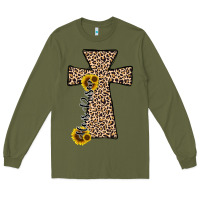Army Green he is risen leopard cross Long Sleeve Tee - JahusDesignShop