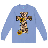 Colony Blue he is risen leopard cross Long Sleeve Tee - JahusDesignShop