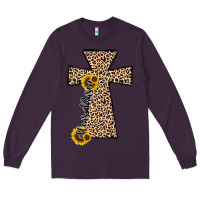Plum he is risen leopard cross Long Sleeve Tee - JahusDesignShop
