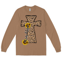 Toasted Coconut he is risen leopard cross Long Sleeve Tee - JahusDesignShop
