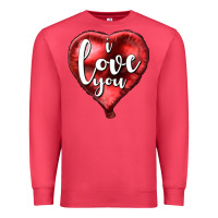 Cardinal I love you heart balloon Valentine's Day Premium Sweatshirt - HowdyJamesFarm