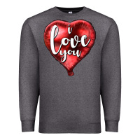 Charcoal Heather I love you heart balloon Valentine's Day Premium Sweatshirt - HowdyJamesFarm