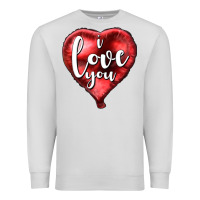 Dove Grey I love you heart balloon Valentine's Day Premium Sweatshirt - HowdyJamesFarm