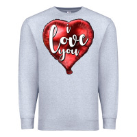 Heather Grey I love you heart balloon Valentine's Day Premium Sweatshirt - HowdyJamesFarm