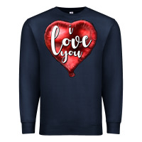 Navy I love you heart balloon Valentine's Day Premium Sweatshirt - HowdyJamesFarm