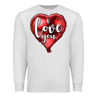 Oatmeal Heather I love you heart balloon Valentine's Day Premium Sweatshirt - HowdyJamesFarm