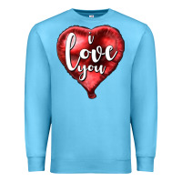Ocean Blue I love you heart balloon Valentine's Day Premium Sweatshirt - HowdyJamesFarm