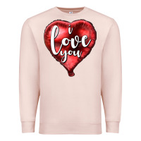 Pale Pink I love you heart balloon Valentine's Day Premium Sweatshirt - HowdyJamesFarm