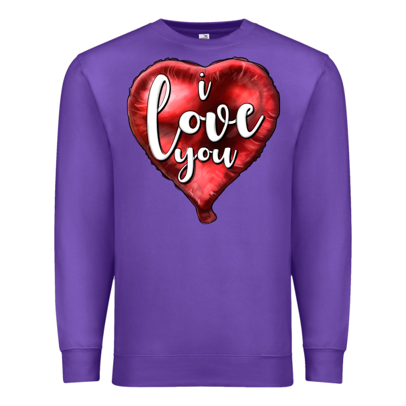 I Love You Heart Balloon Valentine's Day Premium Sweatshirt by HowdyJamesFarm | Teevron