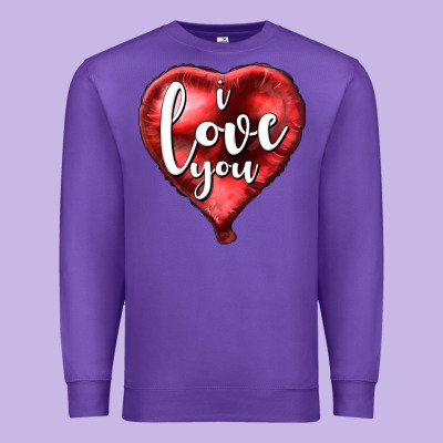 I Love You Heart Balloon Valentine's Day Premium Sweatshirt Designed By Howdyjamesfarm