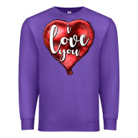 Purple I love you heart balloon Valentine's Day Premium Sweatshirt - HowdyJamesFarm
