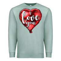 Seafoam I love you heart balloon Valentine's Day Premium Sweatshirt - HowdyJamesFarm